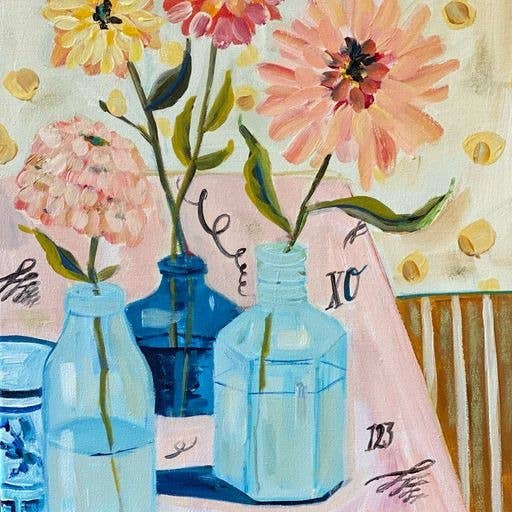 Carpe Diem Papers - Zinnias Thank You Greeting Card