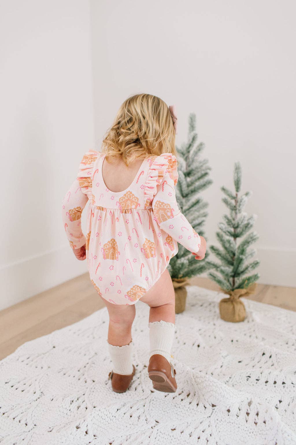 Ollie Jay - Leah Romper in Gingerbread | Baby Bubble | Christmas: 6/12m