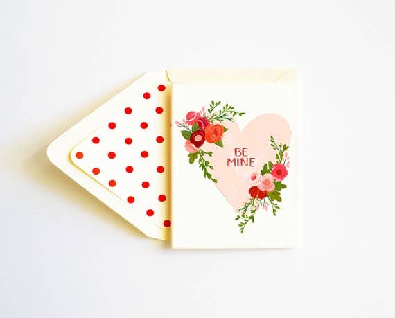The First Snow - Be Mine Valentine's Day Flowers Heart Greeting Card