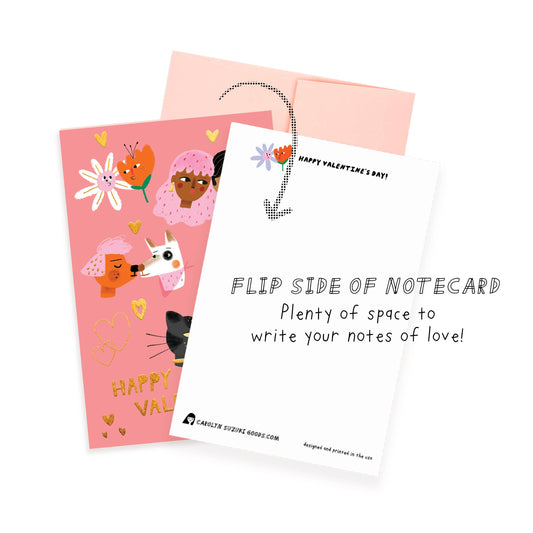 Carolyn Suzuki - KISS FACES - Valentine's Notecard