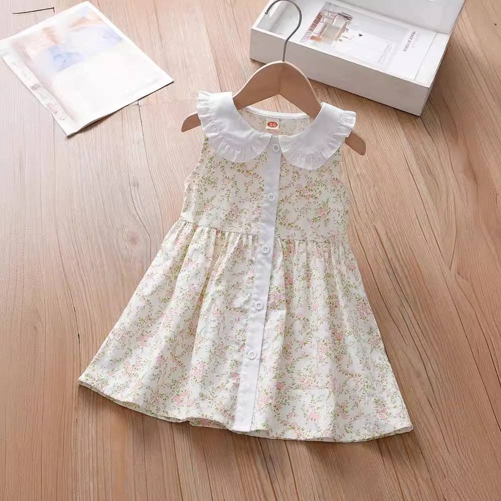 MyKids-USA® - Summer Floral Print Princess Dress: Pink / (2-3Y)