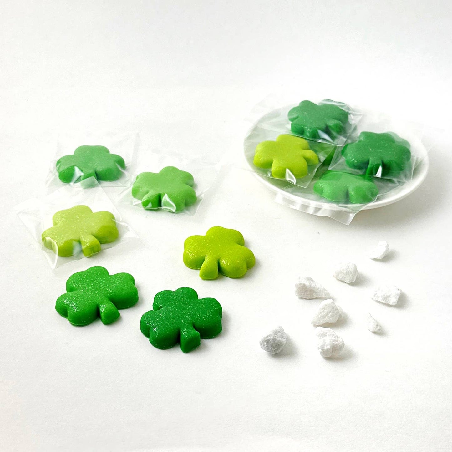 marzipops - Gourmet Marzipan St. Patricks Candy Glitter Shamrock Clovers