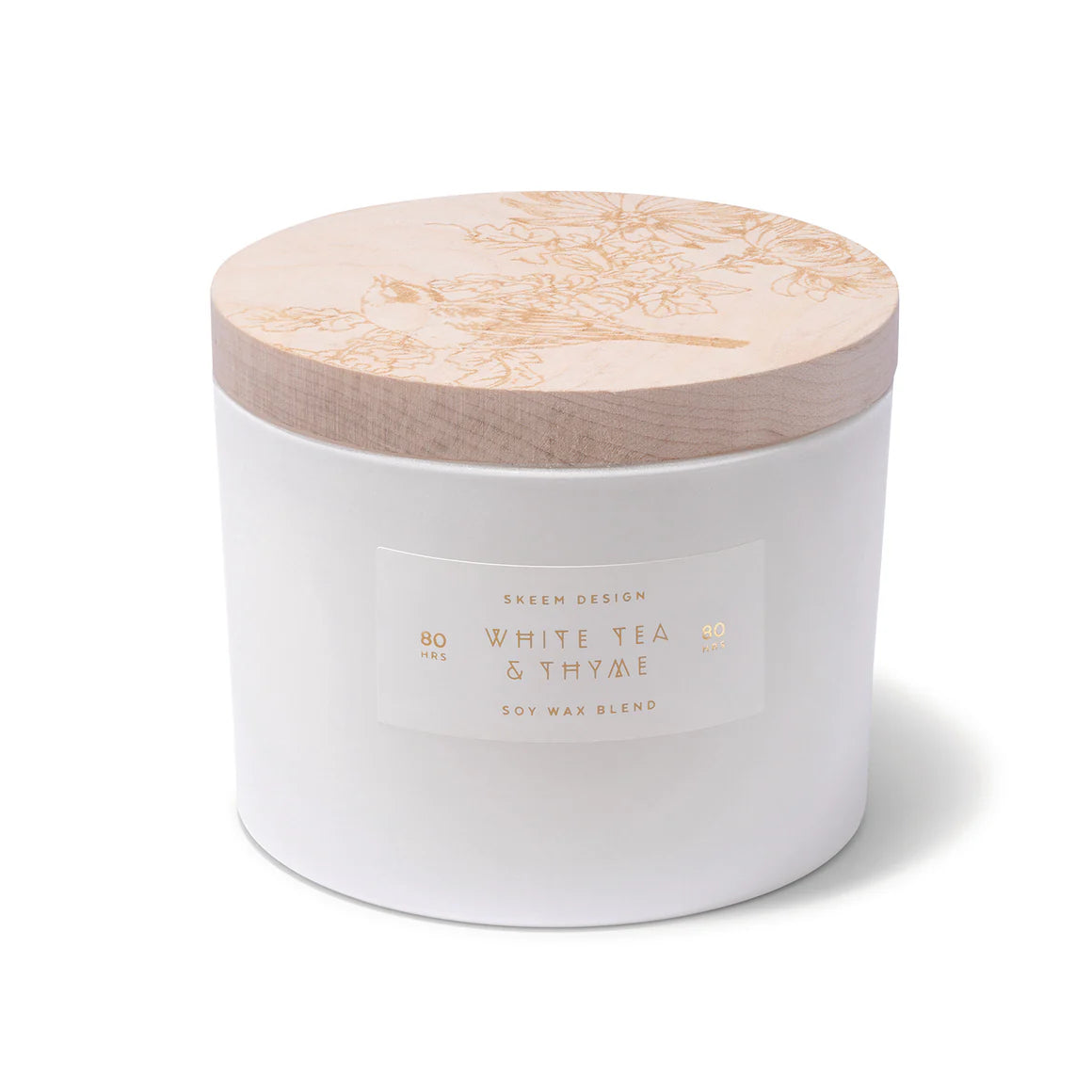 White Tea & Thyme Print Block Triple Wick Candle