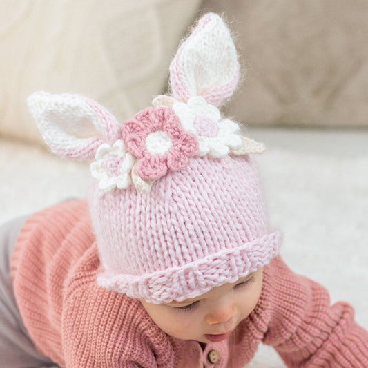 Huggalugs - Flower Bunny Beanie Blush Flower Beanie Multi Baby & Kids: Small (0-6 months)