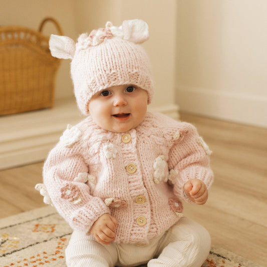 Huggalugs - Flower Cardigan Sweater Baby & Toddler: 6-12 months