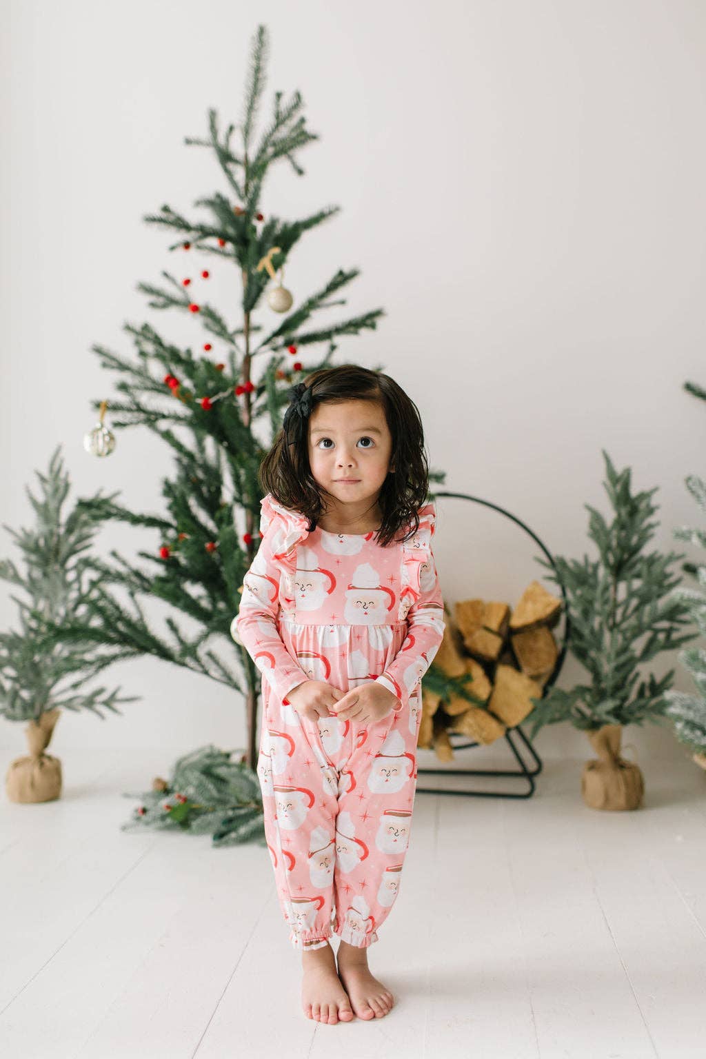 Ollie Jay - Mabel Romper in Santa Cocoa | Baby Christmas Clothing: 2T