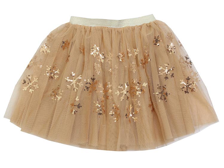 Sparkle Sisters by Couture Clips - Gold Snowflake Tutu: 2-6 year