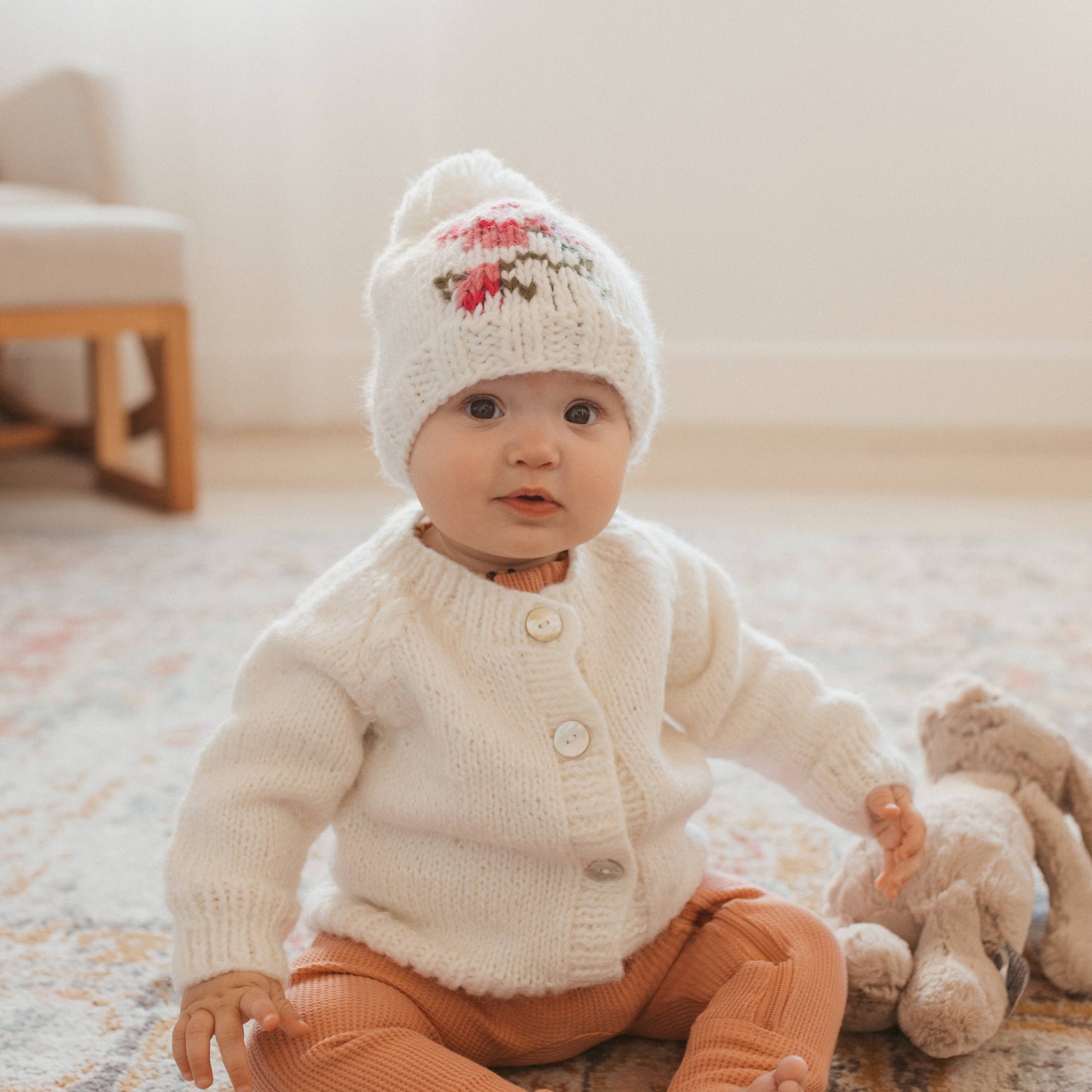 Huggalugs - Rose Beanie Hat Baby & Kids: Medium (6-24 months)