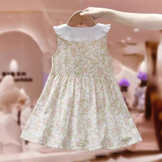 MyKids-USA® - Summer Floral Print Princess Dress: Pink / (2-3Y)