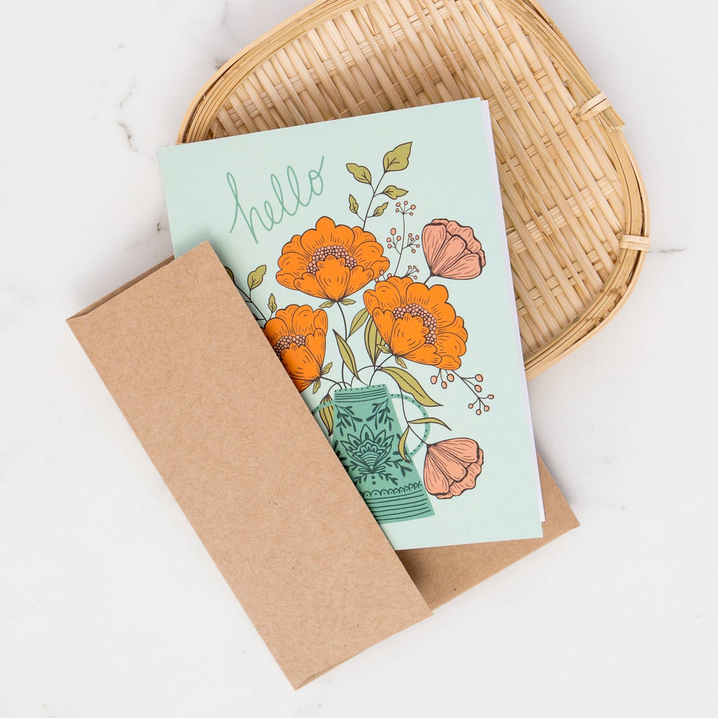 Amicreative - Hello Flowers Greeting Card: 1