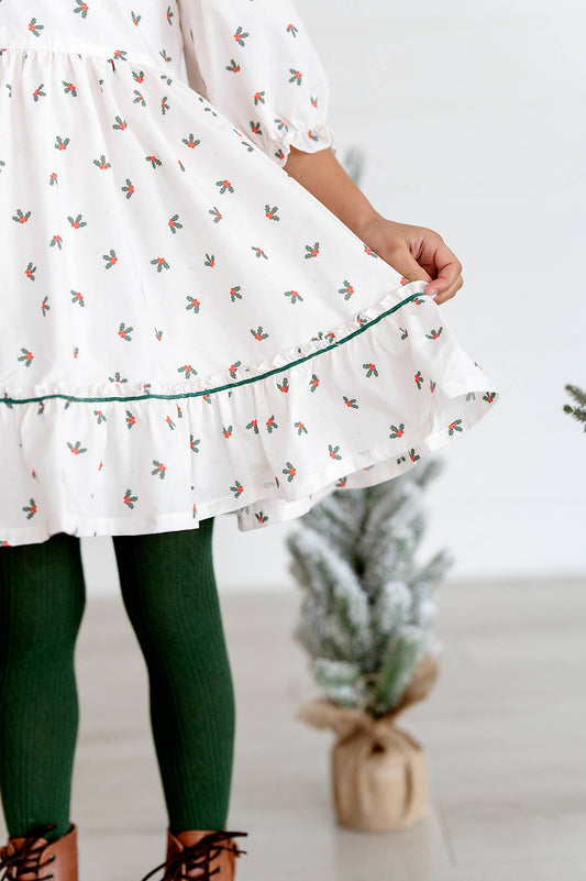 Ollie Jay - Kiki Dress in Holly Berry | Poplin Cotton Dress: 2