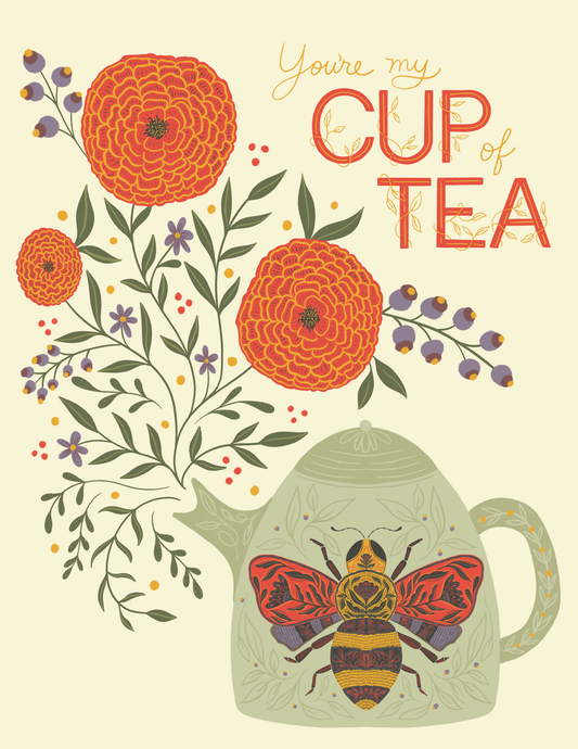 Amicreative - My Cup of Tea - Love and Anniversary Greeting Card: Single