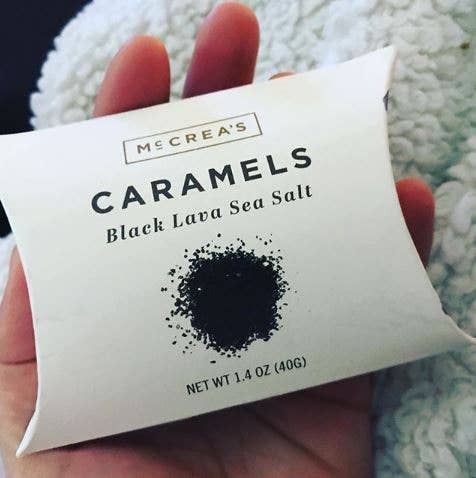 McCrea's Candies - Caramels Pillow Box - Black Lava Sea Salt