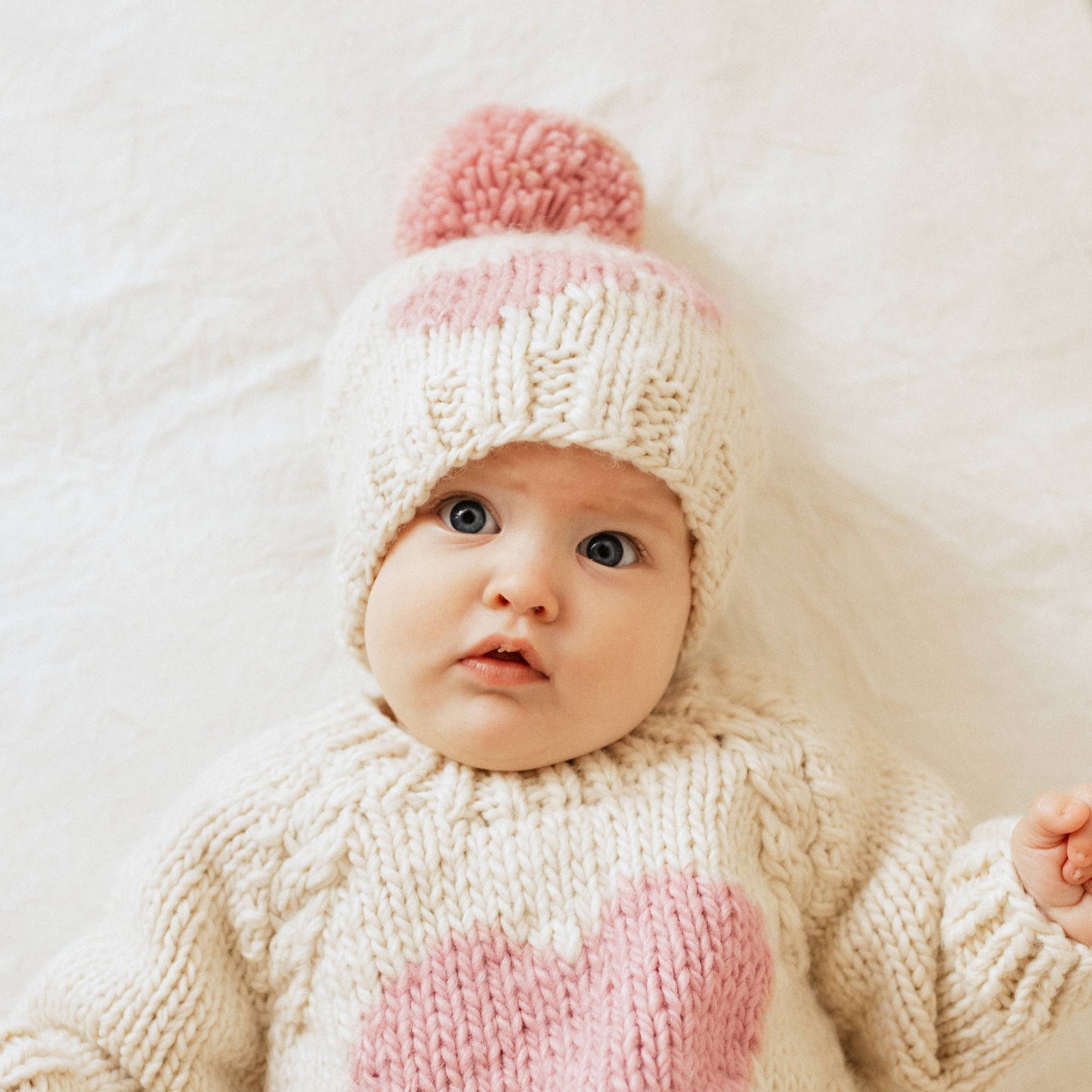 Huggalugs - Sweetheart Knit Beanie Hat Rosy Baby & Kids: S (0-6 months)