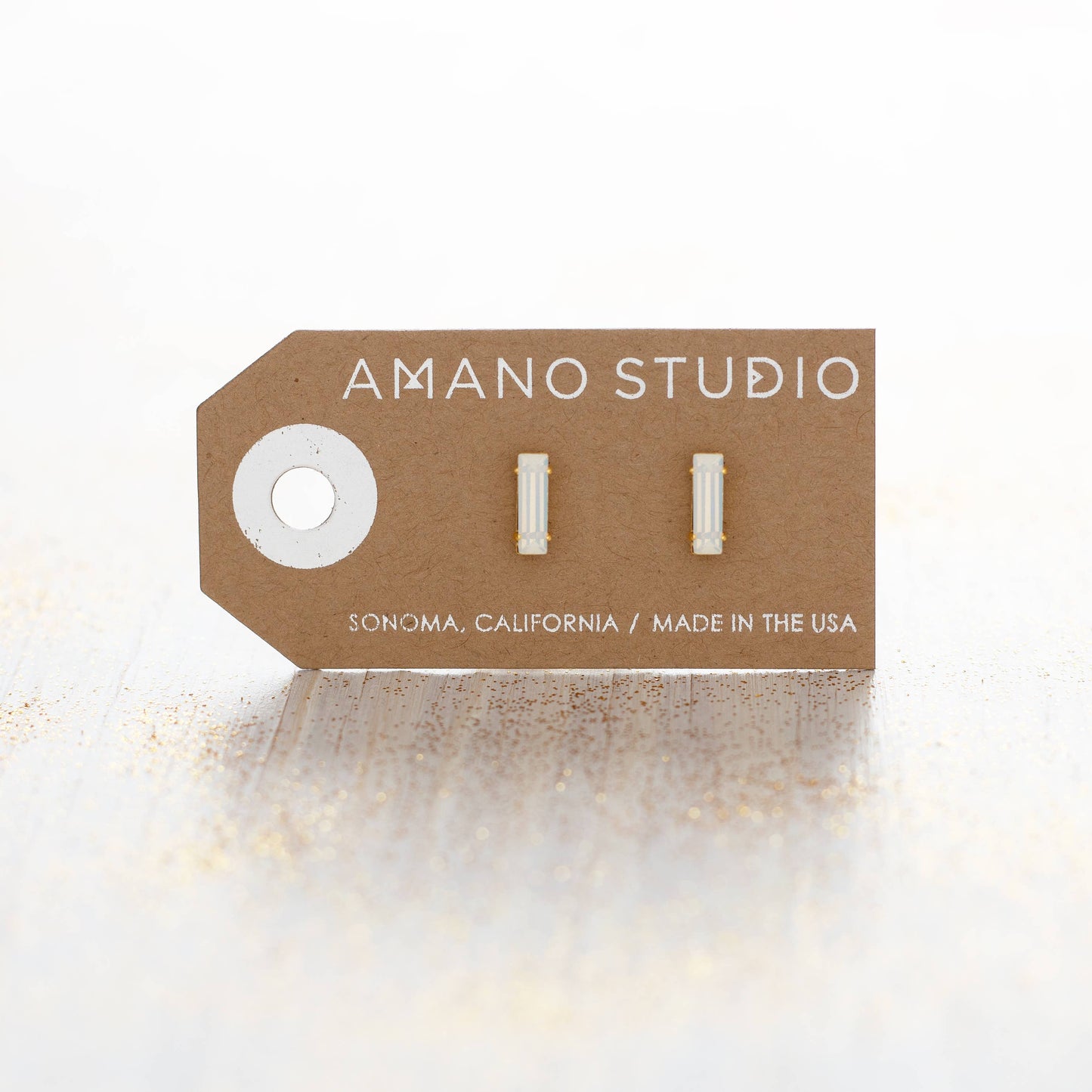 Amano Studio - Baguette Stud Earrings: Clear Crystal