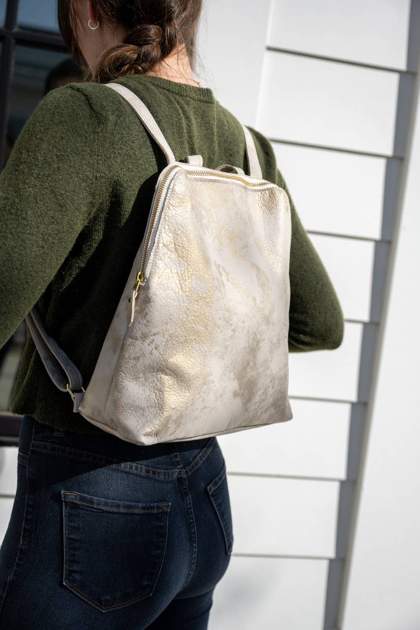 Beaudin Wholesale - Riley Backpack In Stone Leather