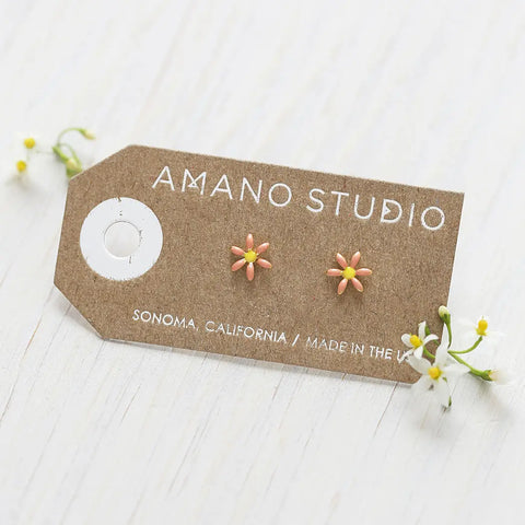 Amano Studio - Pink Daisy Stud Earrings