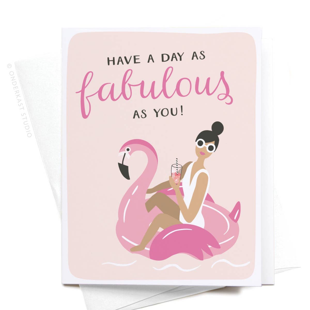 onderkast studio - Fabulous Flamingo Floatie Greeting Card
