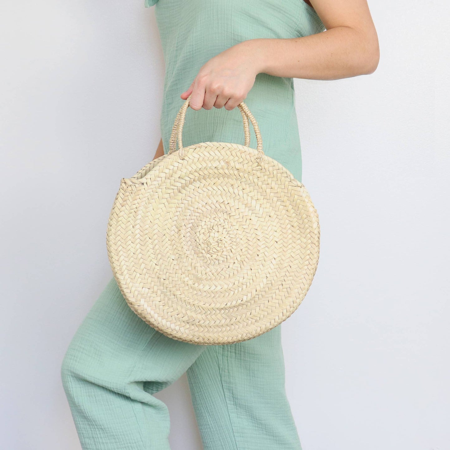 SOCCO Designs - San Diego Round Straw Bag - Small