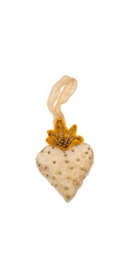 White Sacred Heart Ornament