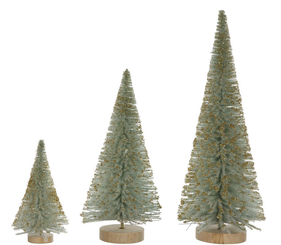 Glittered Aqua Bottle Brush Tree