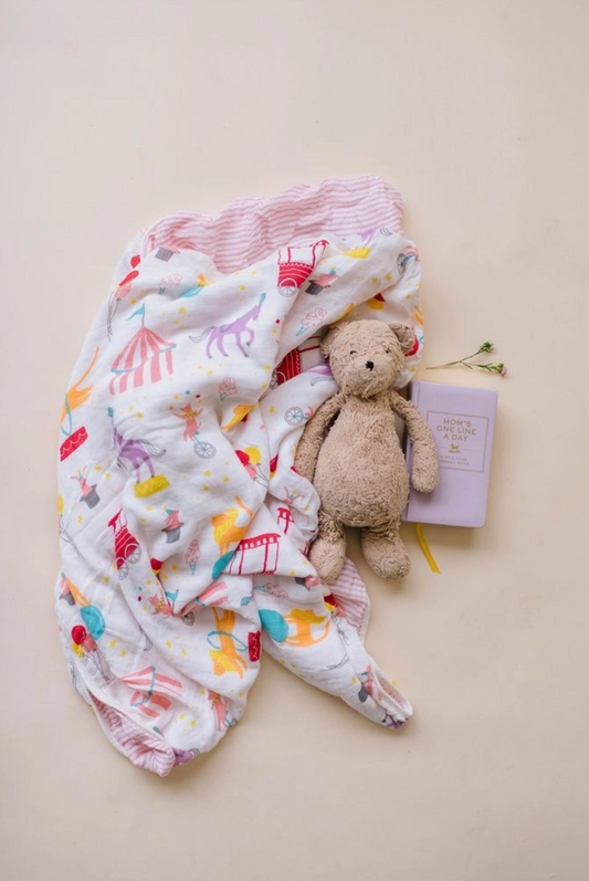Captain Silly Pants - Triple Layer Blankets - Circus Pink