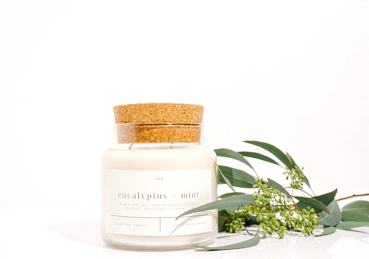 Forget Me Not Candle - Eucalyptus + Mint 22 oz Glass Candle