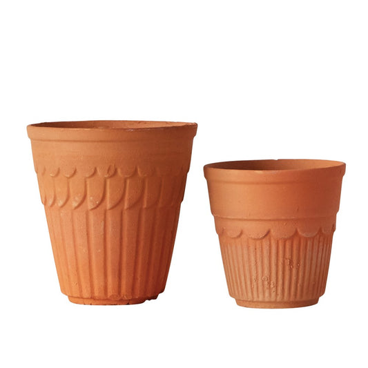 Scalloped Terra-Cotta Pot