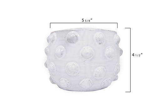 White Dotted Terracotta Planter