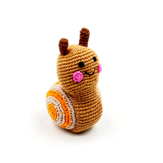 Pebble - Garden Bug Plush Snail Rattle – A Slow & Sweet Companion! : Brown