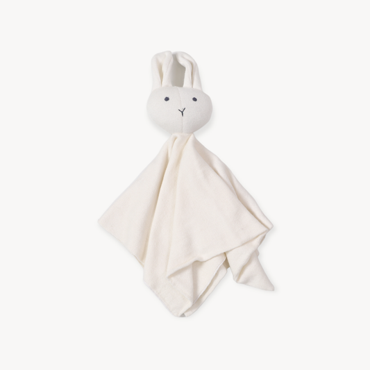 Viverano Organics - Bunny -Organic Baby Lovey Security Knit Blanket Cuddle Cloth: Ivory