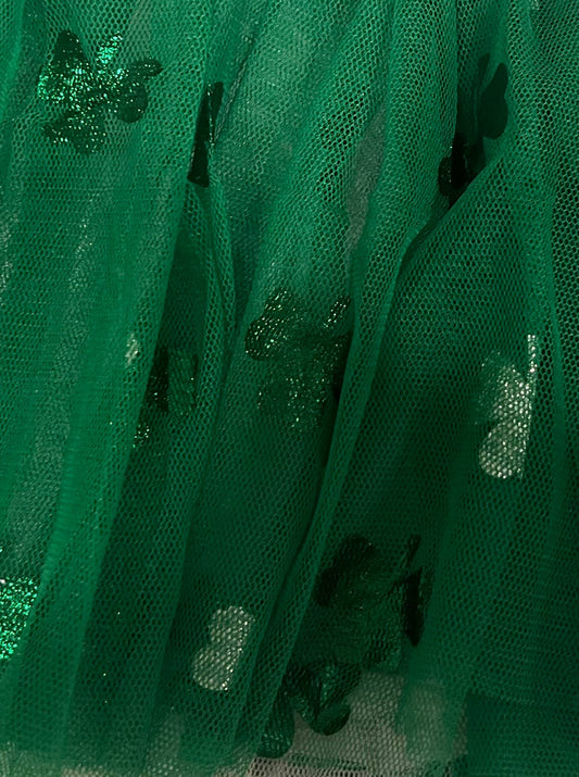 Sparkle Sisters by Couture Clips - Green Shamrock tutu: 2-6 year