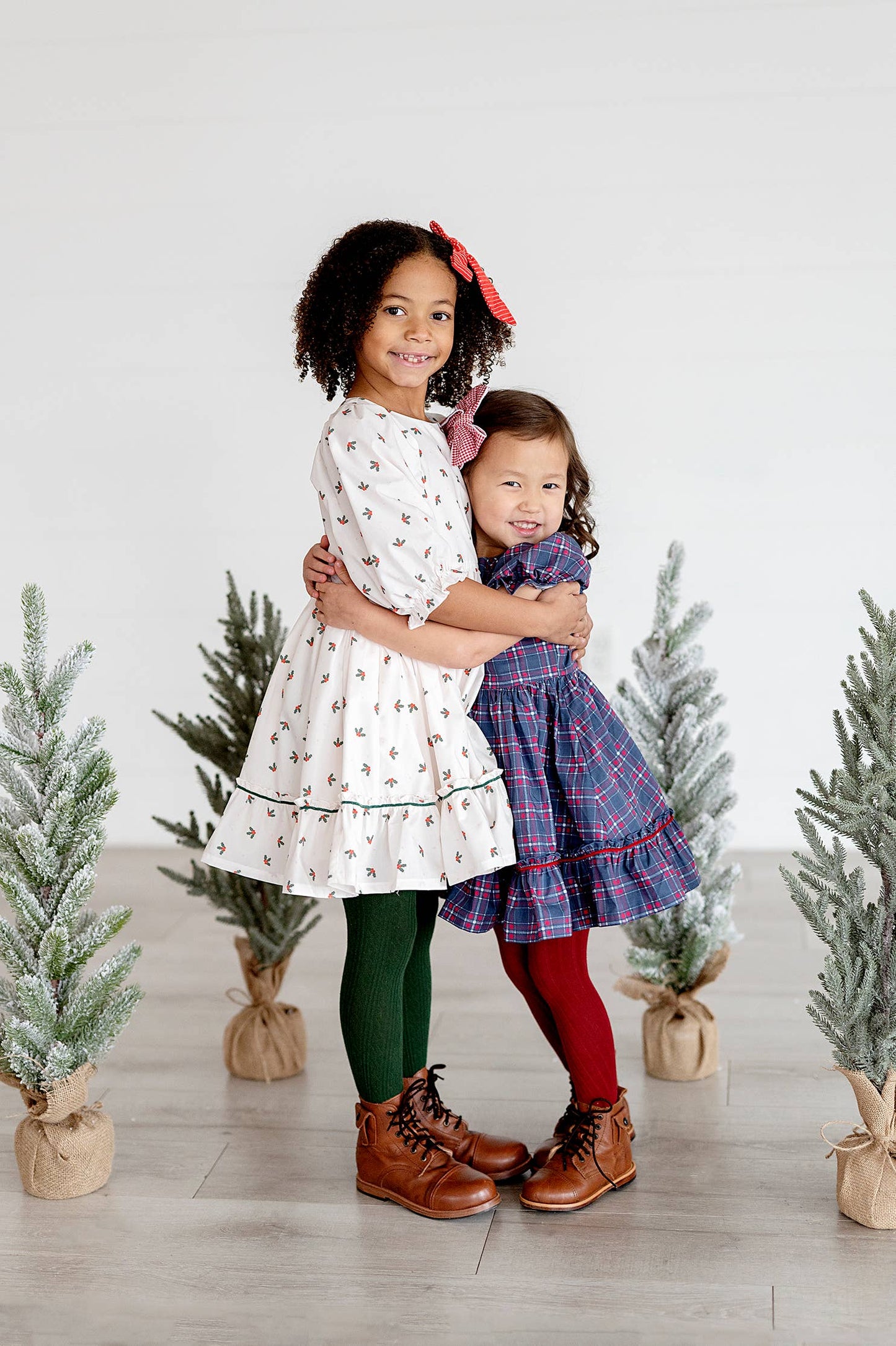 Ollie Jay - Kiki Dress in Holly Berry | Poplin Cotton Dress: 12/18m