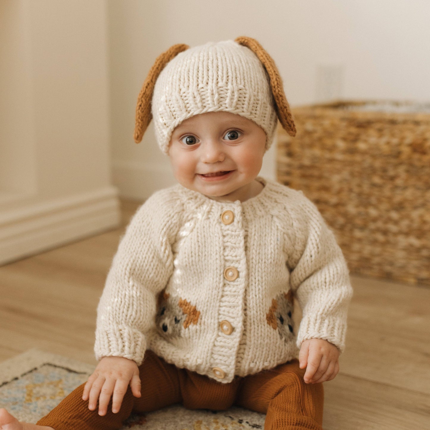 Huggalugs - Puppy Cardigan Sweater Baby & Toddler: 6-12 months