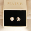 MAIVE - Pearl CZ Halo Earrings
