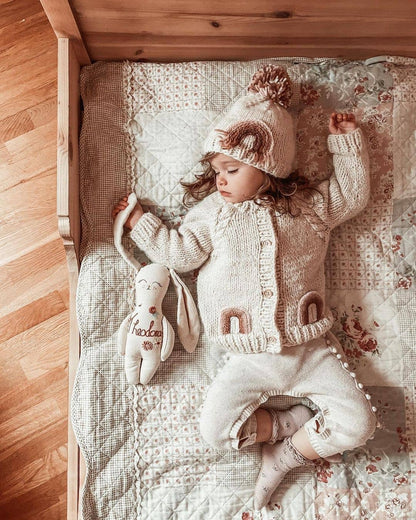 Huggalugs - Mauve Rainbow Knit Beanie Hat Baby & Kids: L (2-6 years)