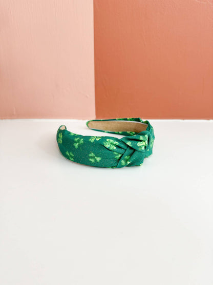 Little Sunshines Bow & Co - St Patricks Day Topknot Headbands : Metallic Clover