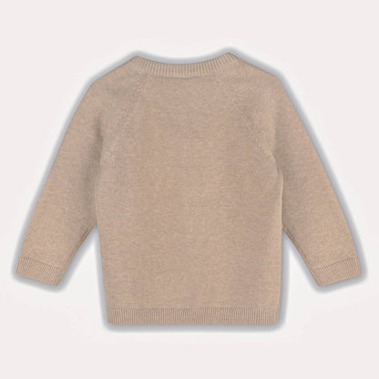Viverano Organics - Teddy Bear Applique Baby Raglan Pullover (Organic Cotton): Oat Heather / 3-6M