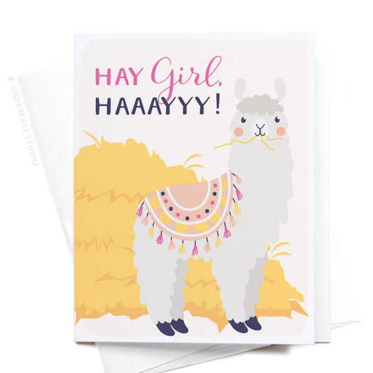 Onderkast Studio - ON SALE – Hay Girl Haaayyy! Llama Greeting Card