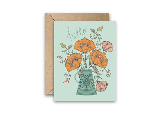 Amicreative - Hello Flowers Greeting Card: 1
