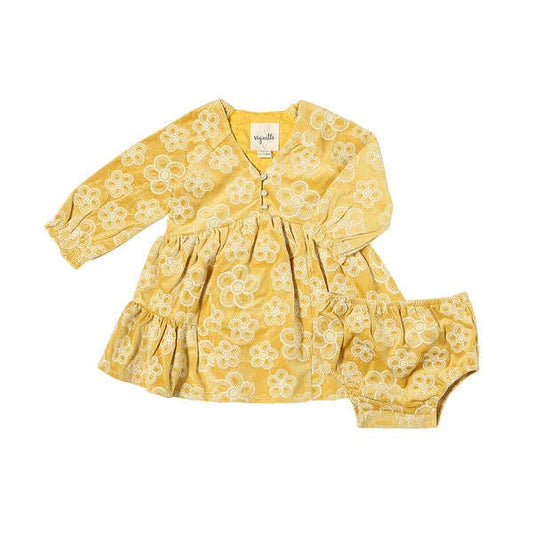 Vignette - Juniper Dress in Embroidered Gold: 2y