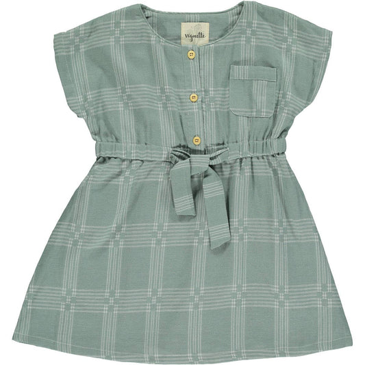 Vignette - Diane Dress in Green Plaid: 12-18m