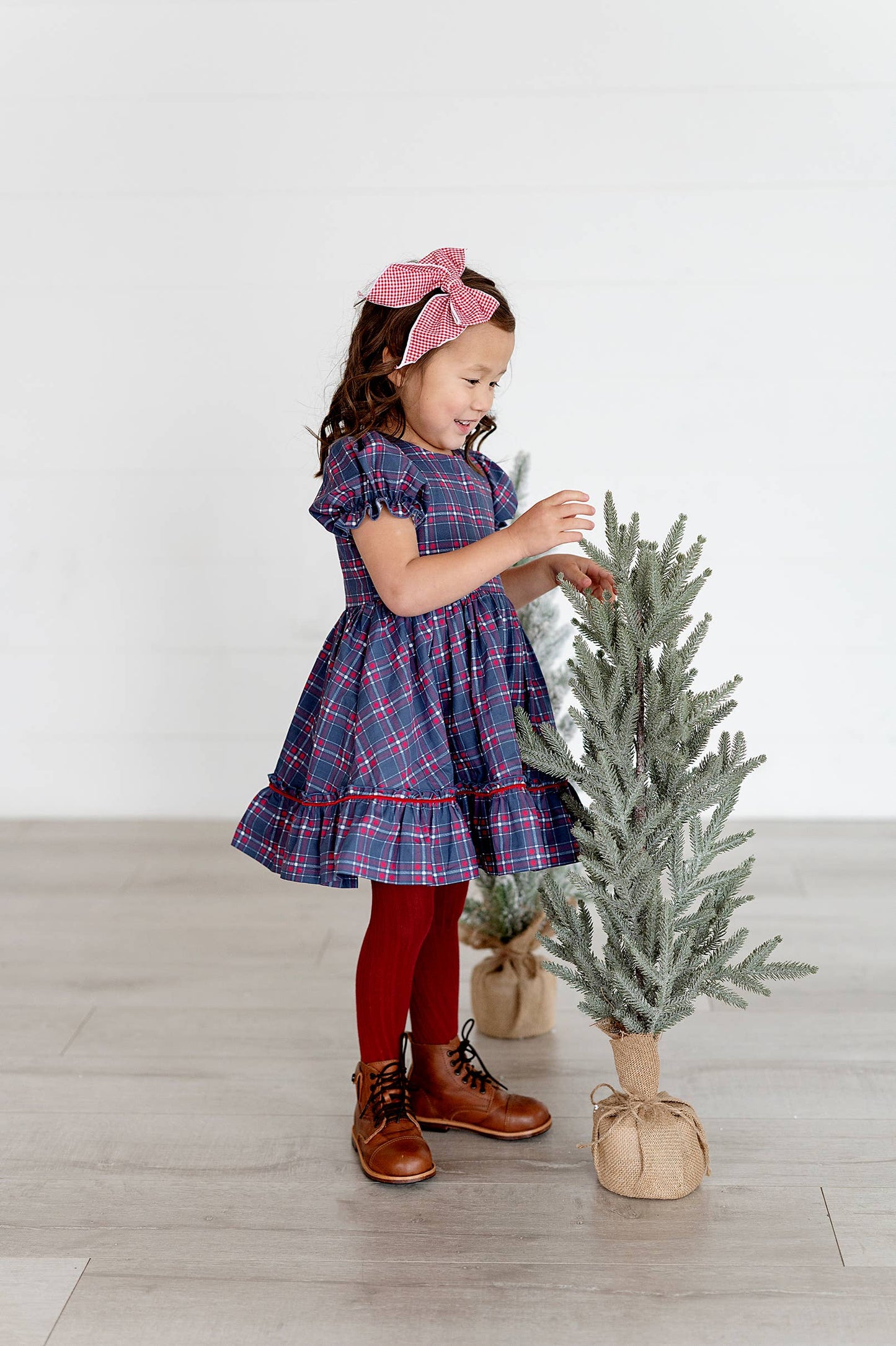 Ollie Jay - Aura Dress in Holiday Plaid | Poplin Cotton Dress: 8