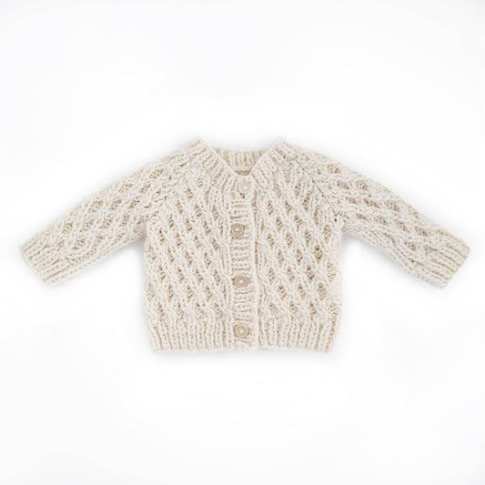 Huggalugs - Waffle Cardigan Sweater Natural Baby & Toddler: 12-18 months