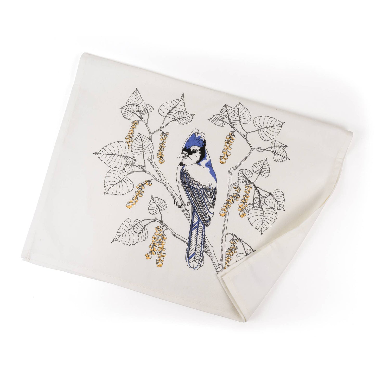 Porchlight Press Letterpress - Blue Jay Tea Towel - West Coast Birds