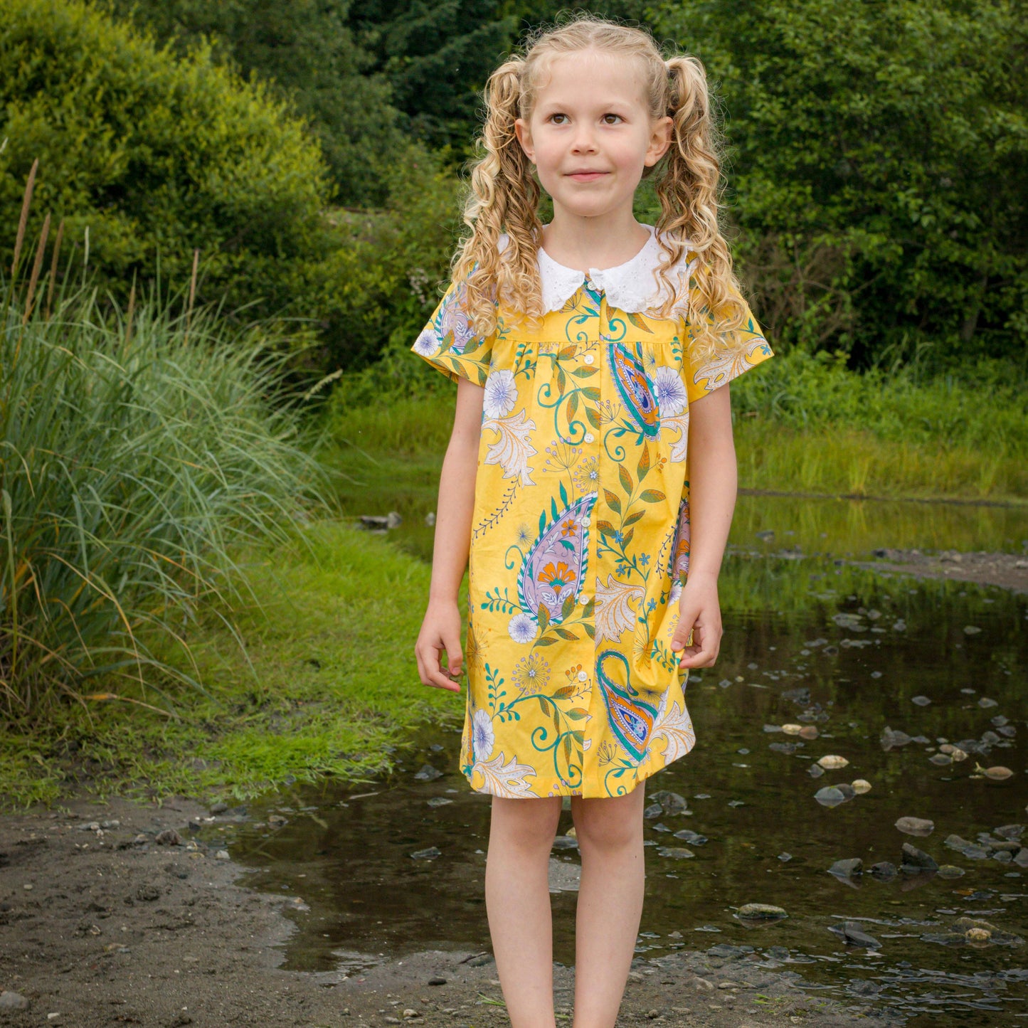 Beet World - Fae Dress - Sunshine Paisley: 2-3 Y