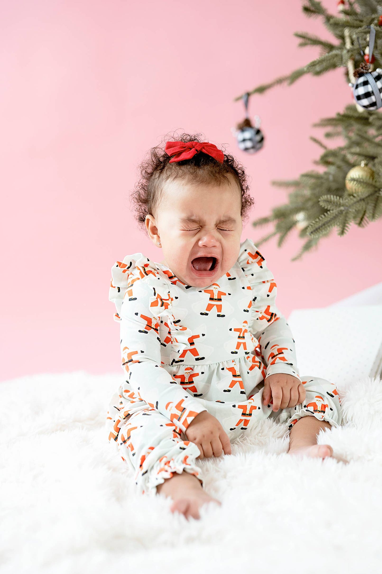 Ollie Jay - Mabel Romper in Santa Angels | Baby Bubble: 12/18m