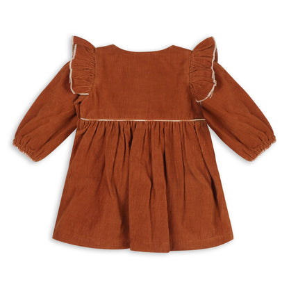Viverano Organics - Floral Embroidered Corduroy Baby Dress & Bloomer (Organic): 6-12M