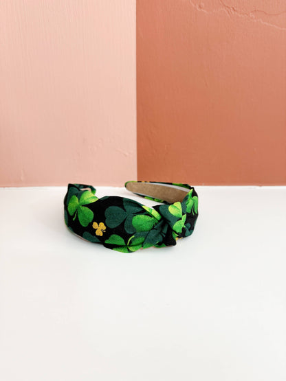 Little Sunshines Bow & Co - St Patricks Day Topknot Headbands : Metallic Clover