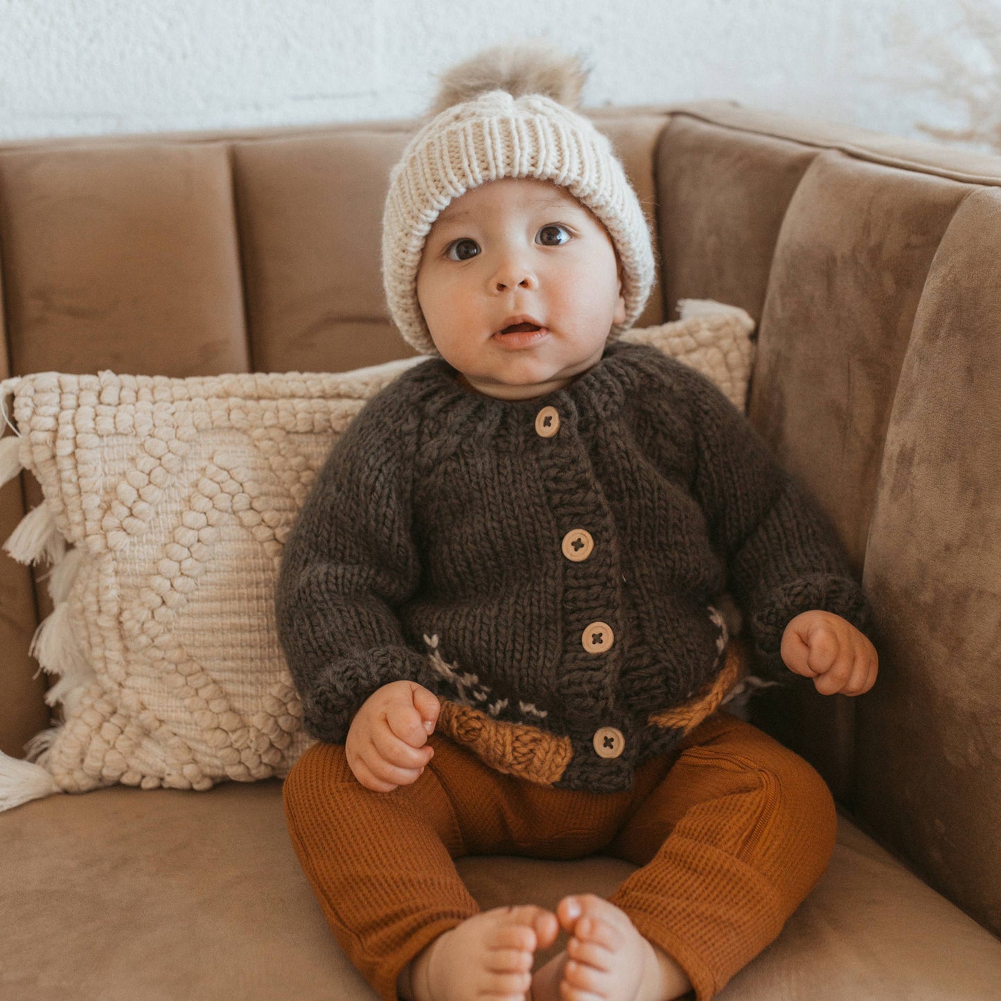 Huggalugs - Forest Loden Cardigan Sweater Baby & Toddler: 6-12 months